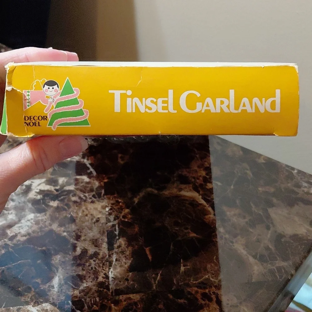 NOS Vintage Decor Noel Silver Tinsel Garland